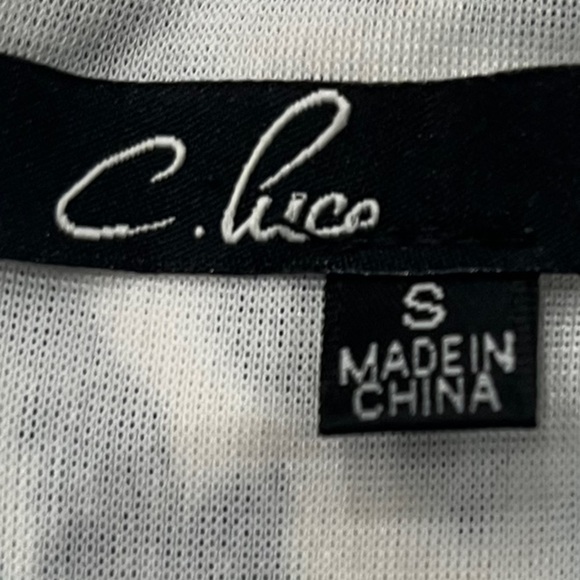 C. Luce - White, Teal & Navy Strapless Romper with Pockets - Size S - Picture 4 of 5